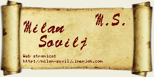 Milan Sovilj vizit kartica